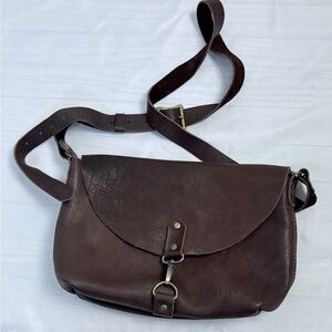 libby. edelman Dark Brown Leather Crossbody Bag